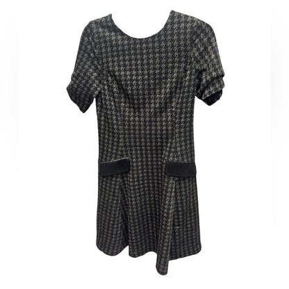 DKNY Black and Gray Houndstooth Mini Dress