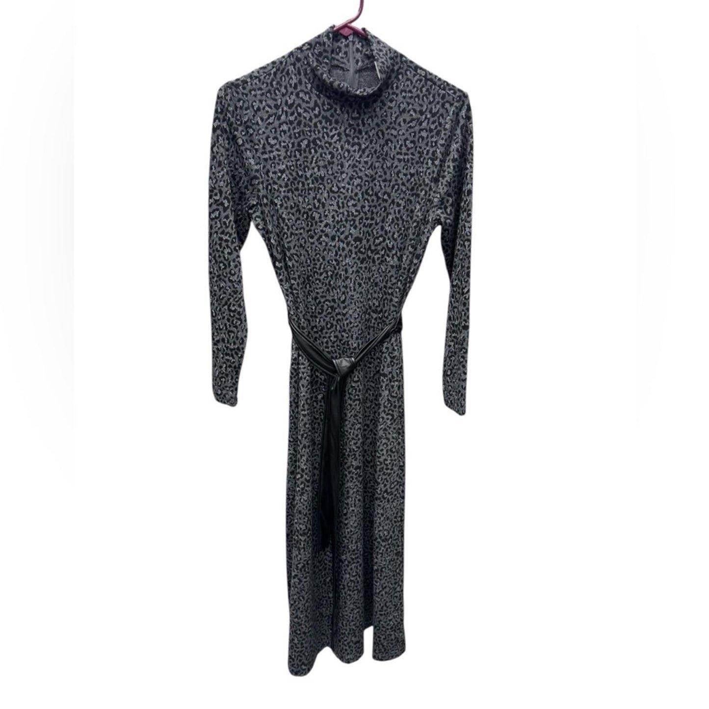 Anne Klein Black and Gray Long Sleeve Dress