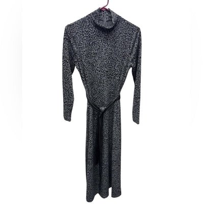 Anne Klein Black and Gray Long Sleeve Dress