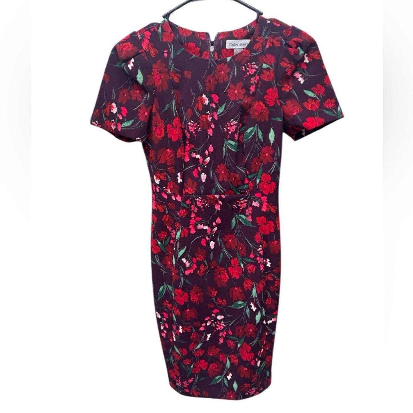 Calvin Klein Burgundy Floral Mini Dress