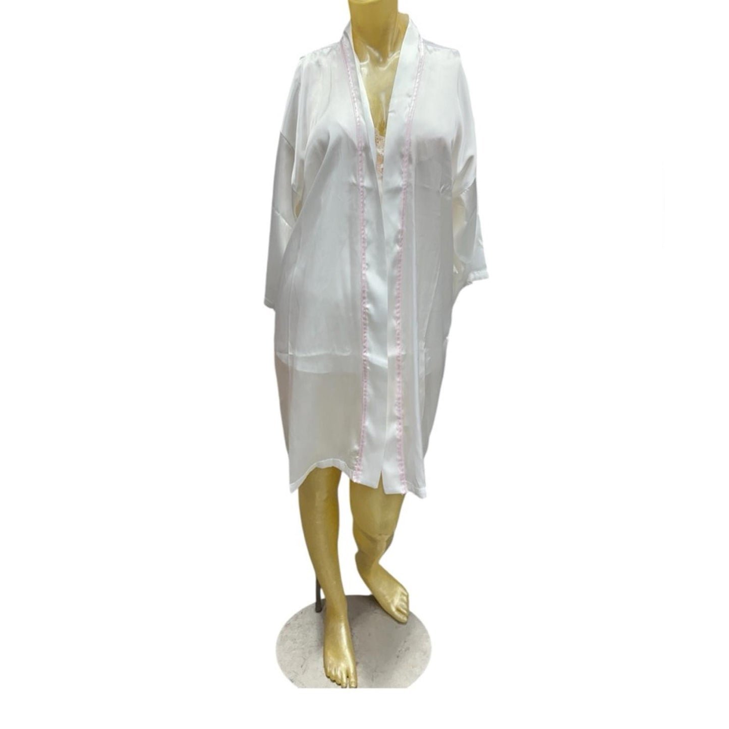 Linea Donatella Elegant Bride White Satin Sleepwear 3 PC SET