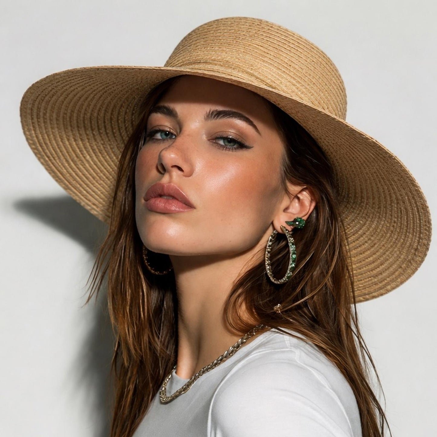 Style & Co. Women’s Cream Wide Brim SPF 50+ Beach Sun Hat