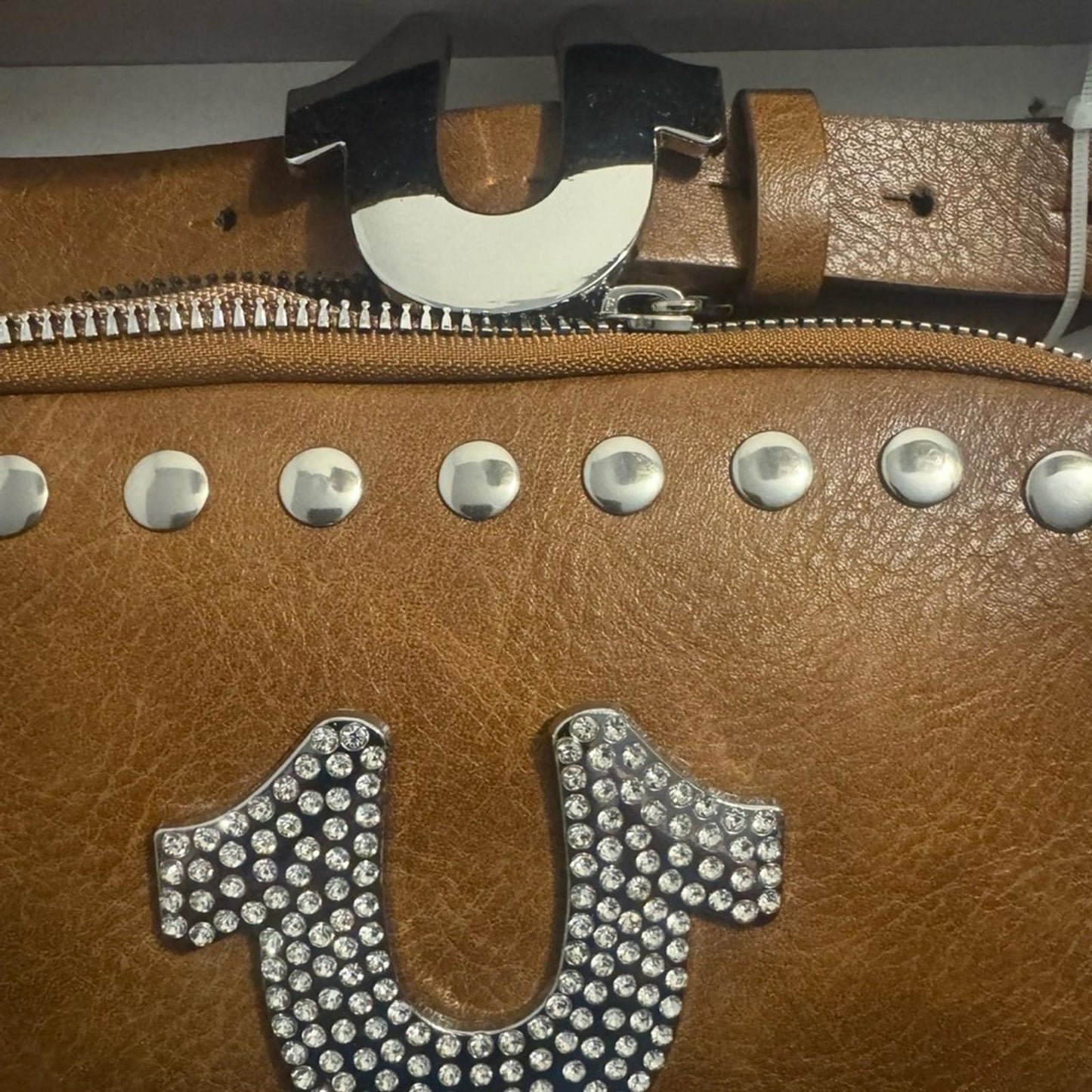 True religion Brand jeans Brown Studded Belt Bag