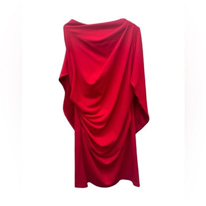 Betsy & Adam Elegant Red Drape Back Scuba Crepe Dress