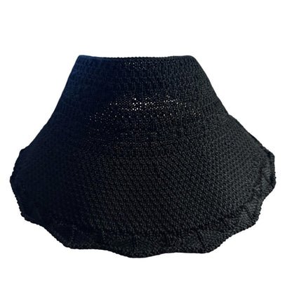Lulla Collection Women’s Stackable Visor – Elegant Black Knit Sun Hat