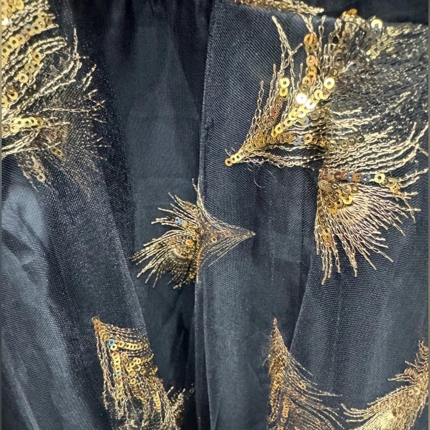 Donna Karan Black and Gold Maxi Dress