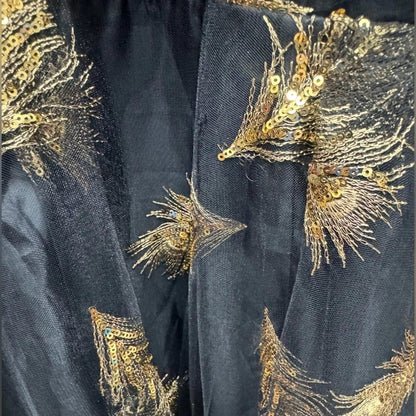 Donna Karan Black and Gold Maxi Dress