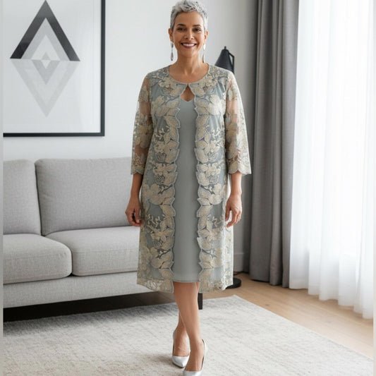 Alex Evenings Lace Overlay Dress with Jacket