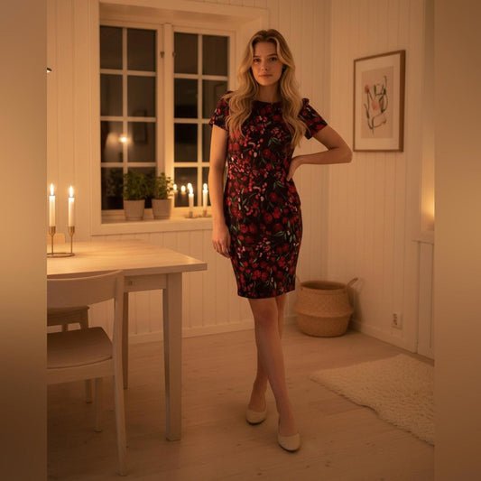 Calvin Klein Burgundy Floral Mini Dress
