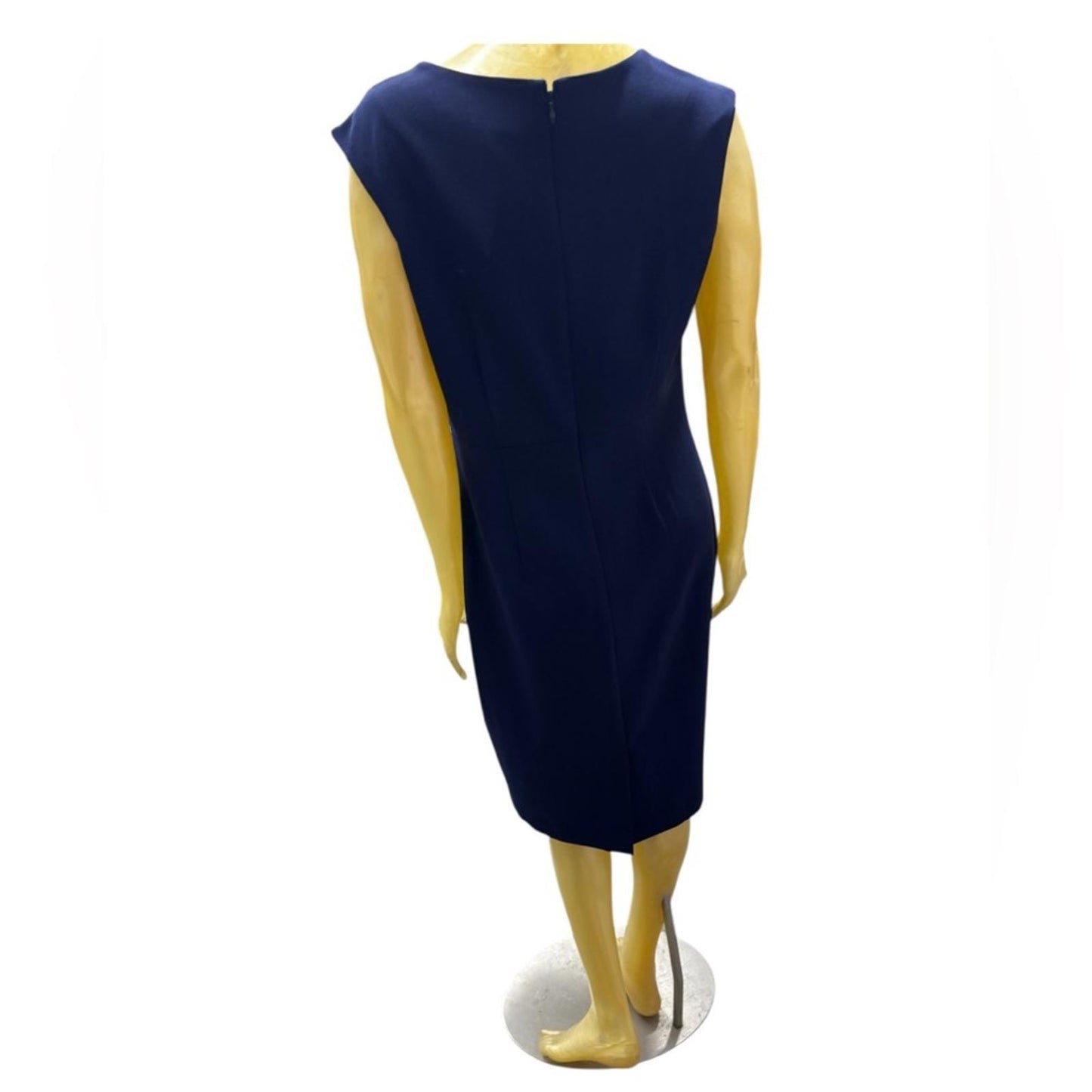Kasper Elegant Blue Sleeveless Dress