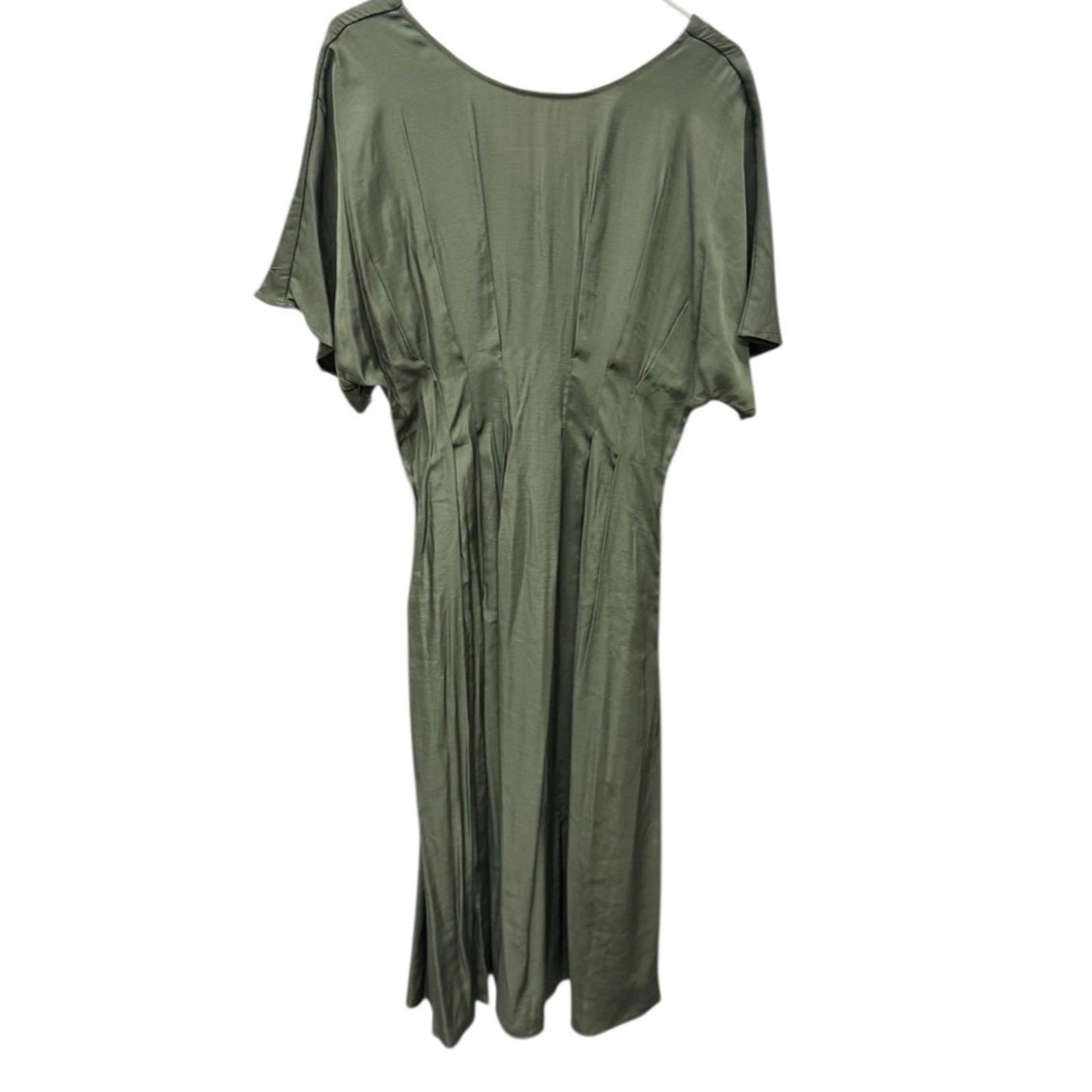 Kensie Satin Olive Midi Dress