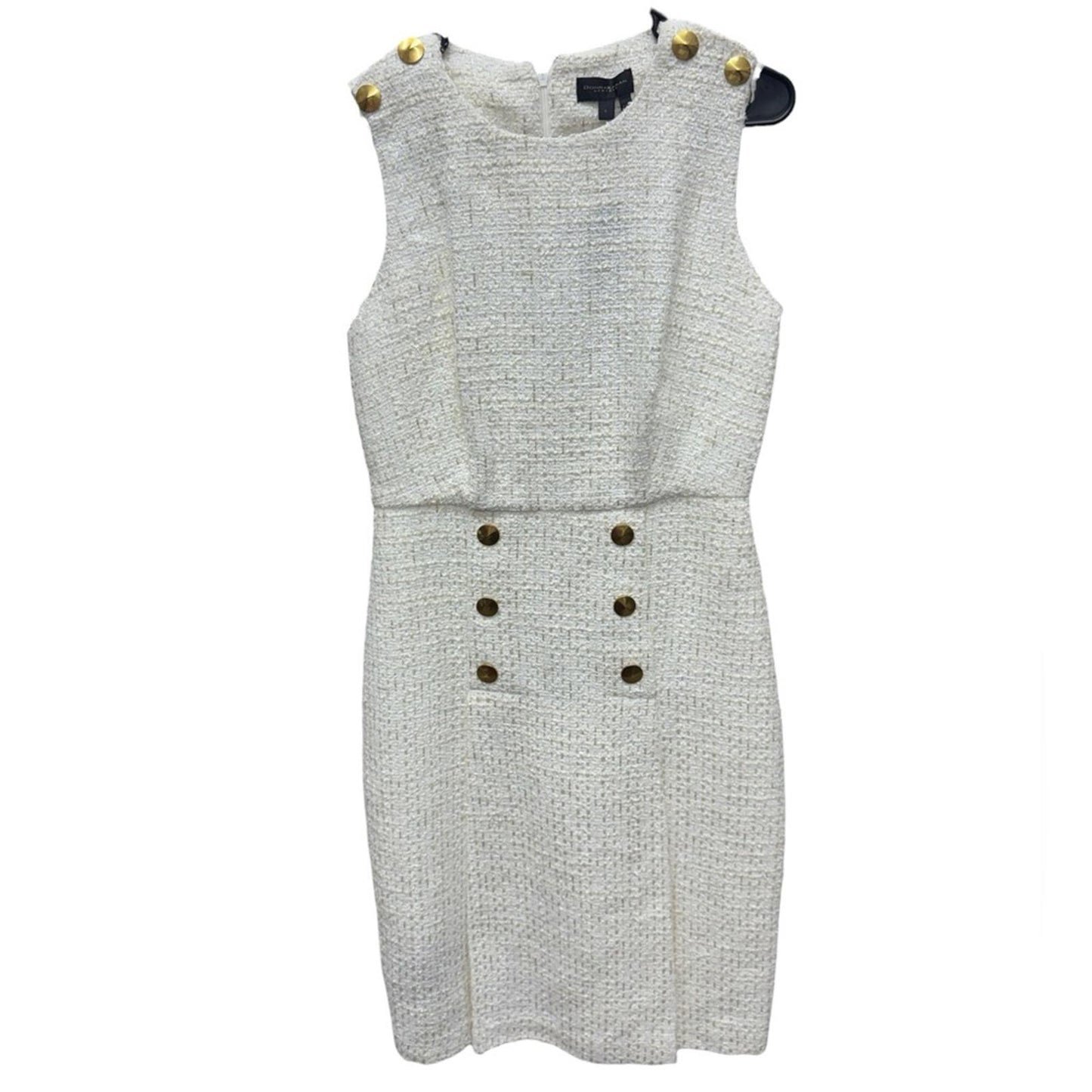 Donna Karan Midi Dress with Gold Accents