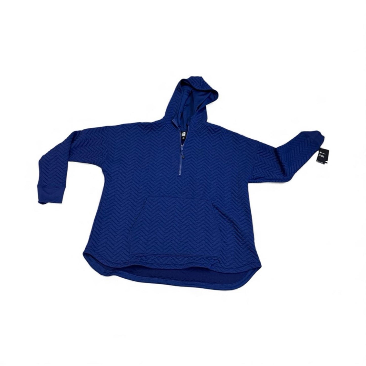 Ideology Blue Hooded Quitted Sweatshirt