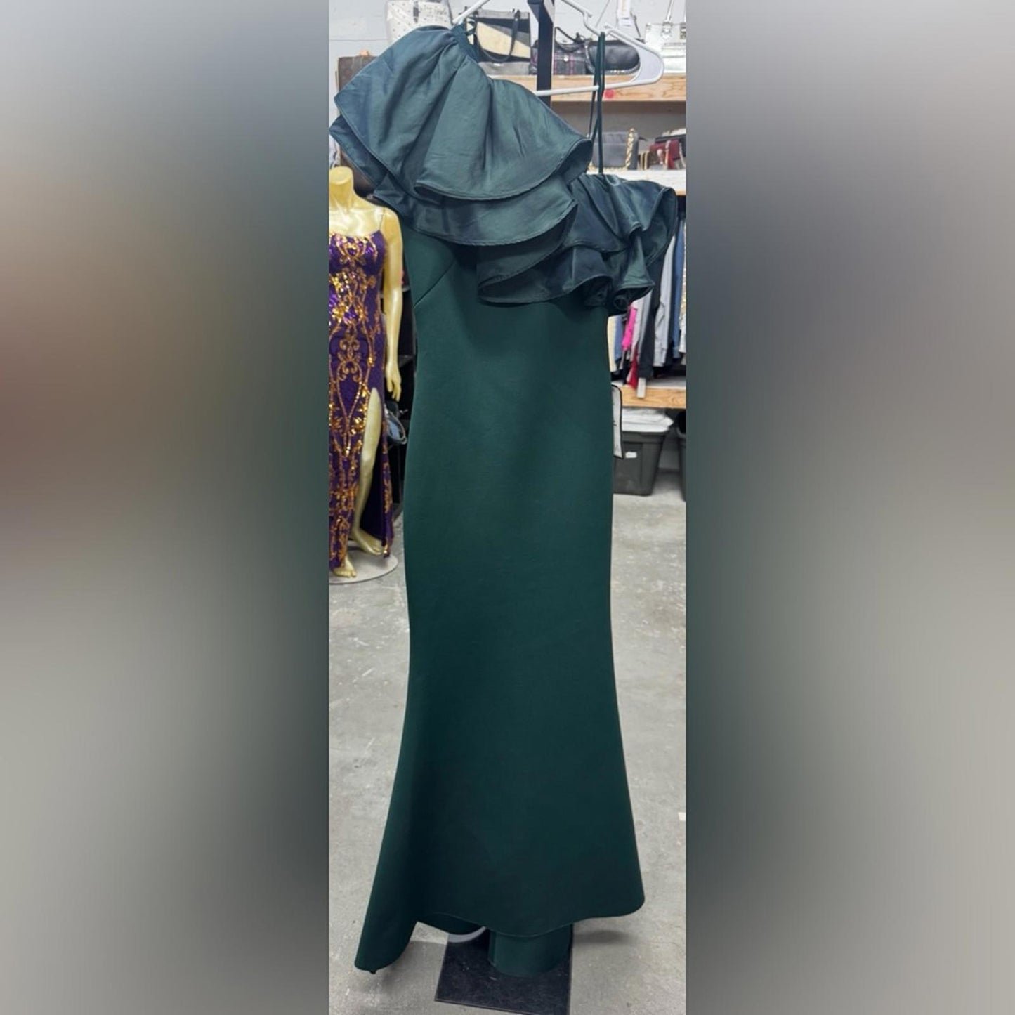 Eliza J One Shoulder Teal Dress