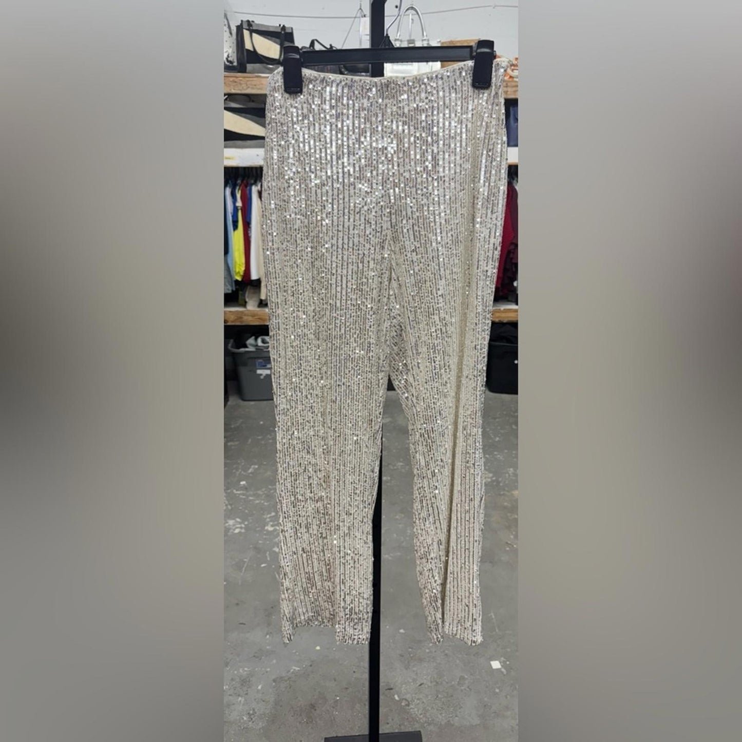 MSK Silver Sequin Women's Pants