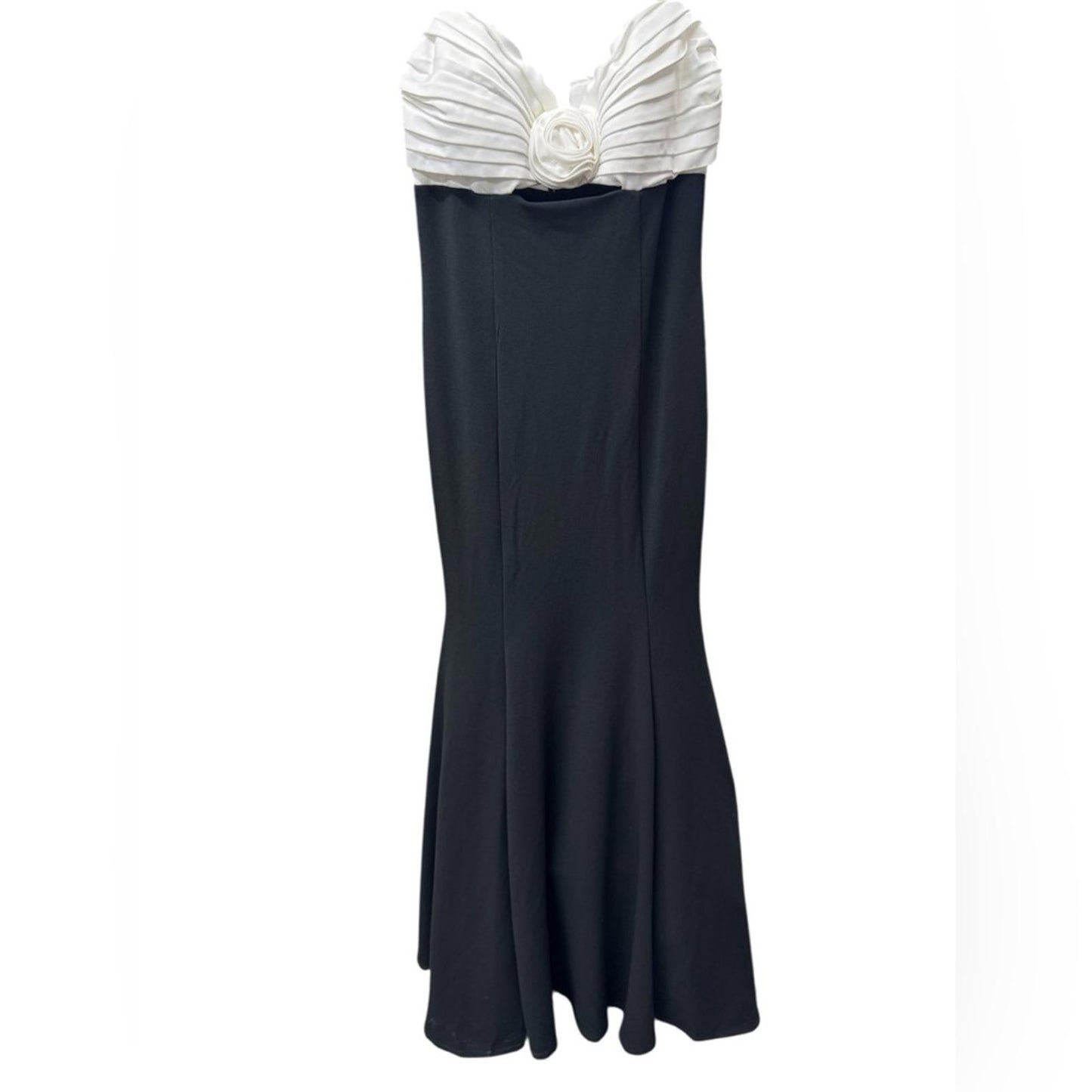 City Studio Black and White Strapless Dress
