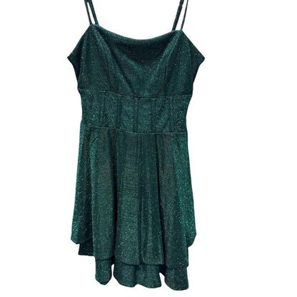 City Studio Green Tiered Mini Dress
