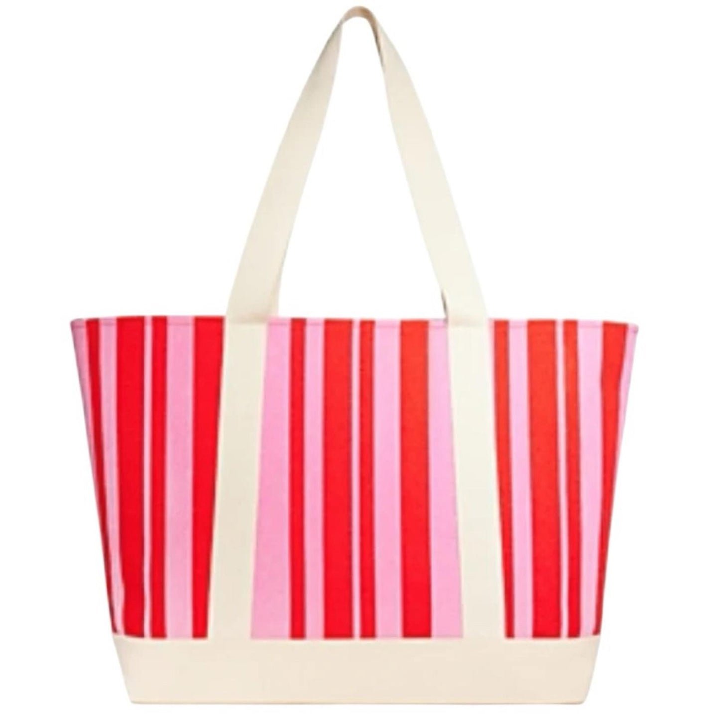 Aqua Bloomingdale Exclusive Striped Red and Pink Tote Bag