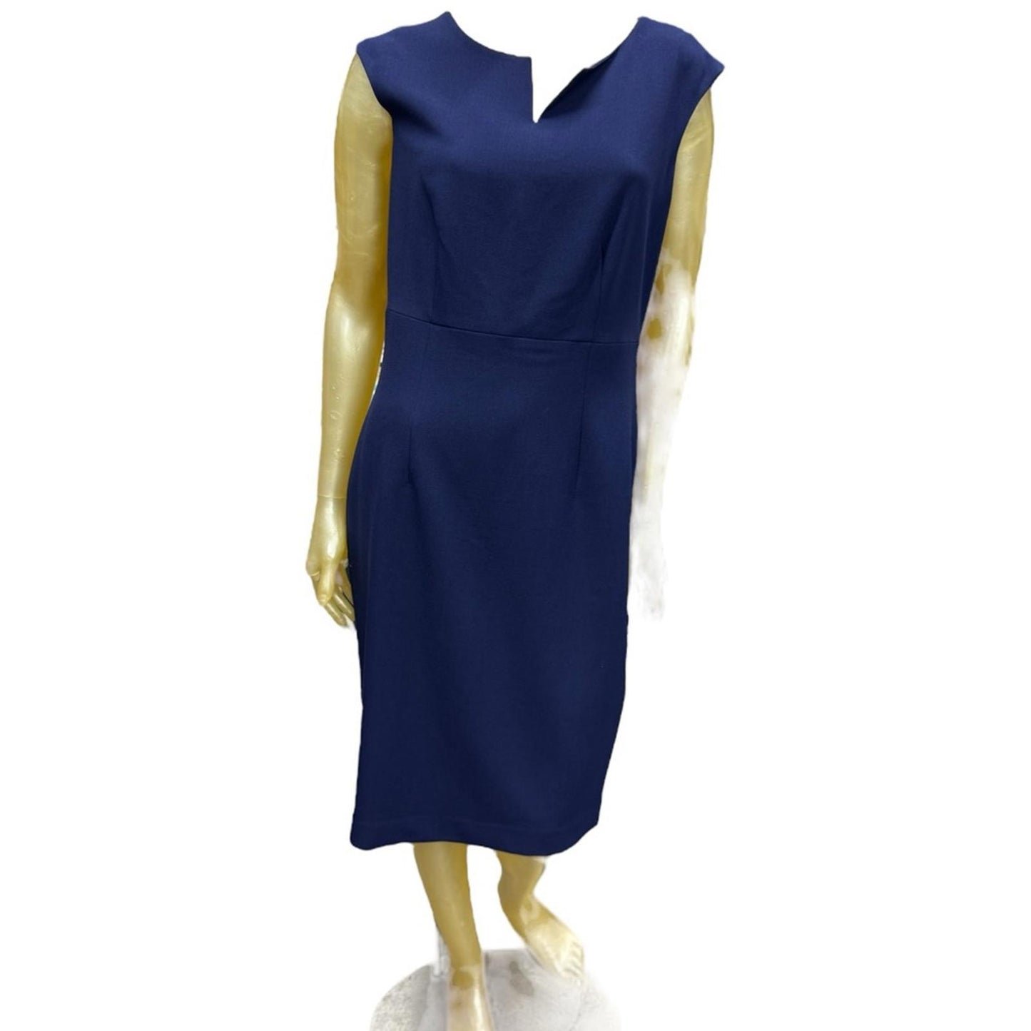 Kasper Elegant Blue Sleeveless Dress