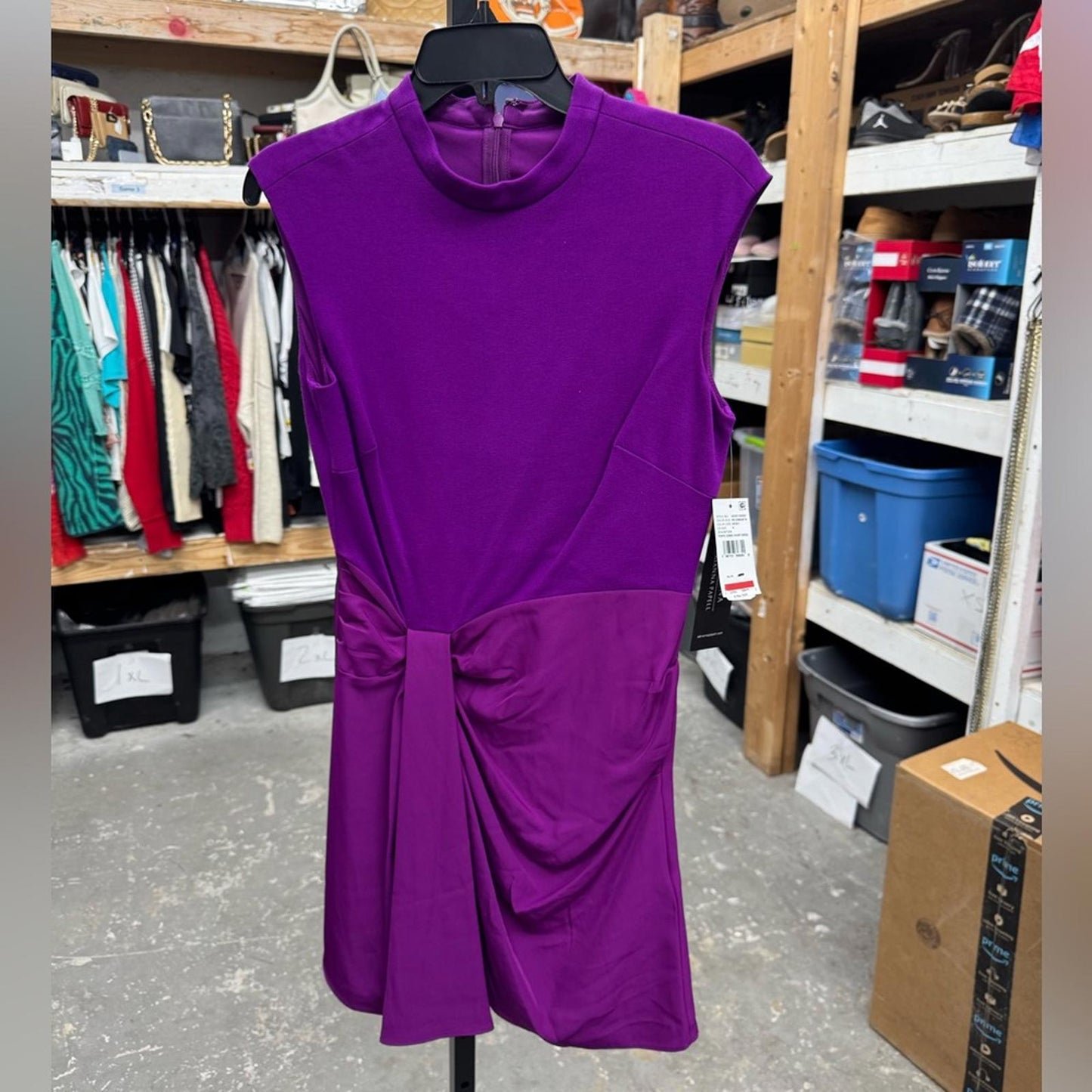 Adrianna Papell Asymmetrical Purple Dress