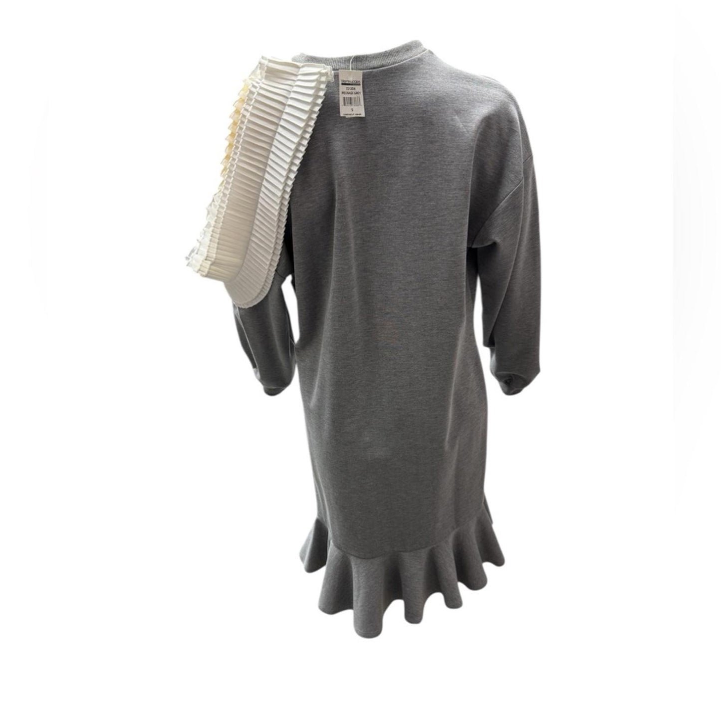 CQbyCQ Gray Ruffle Hem Sweater Dress