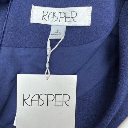 Kasper Elegant Blue Sleeveless Dress
