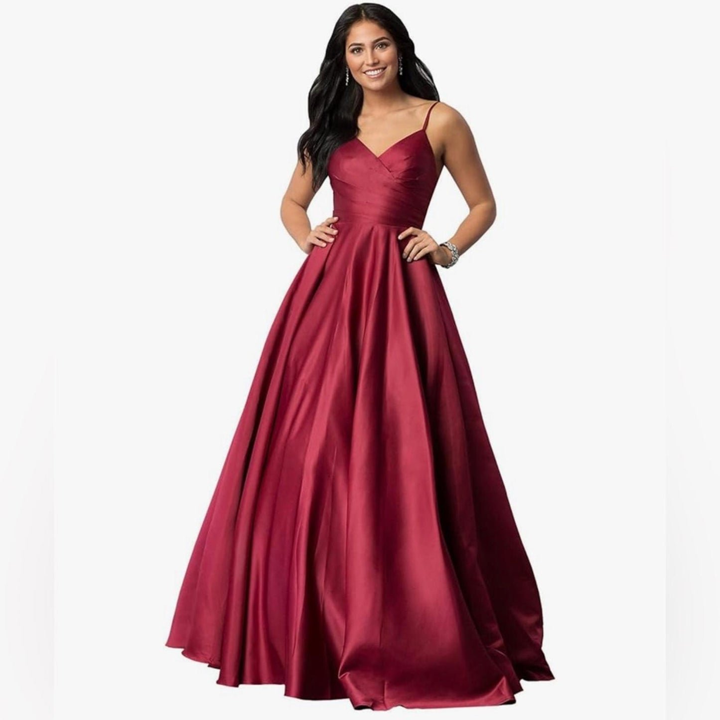 Blondie nights Elegant Burgundy Evening Gown
