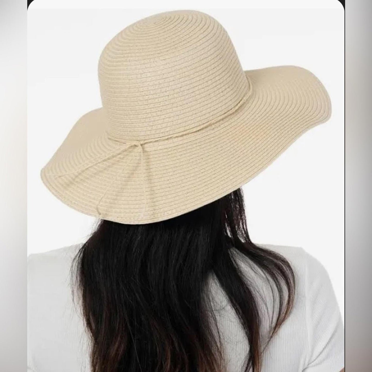 Style & Co. Women’s Cream Wide Brim SPF 50+ Beach Sun Hat
