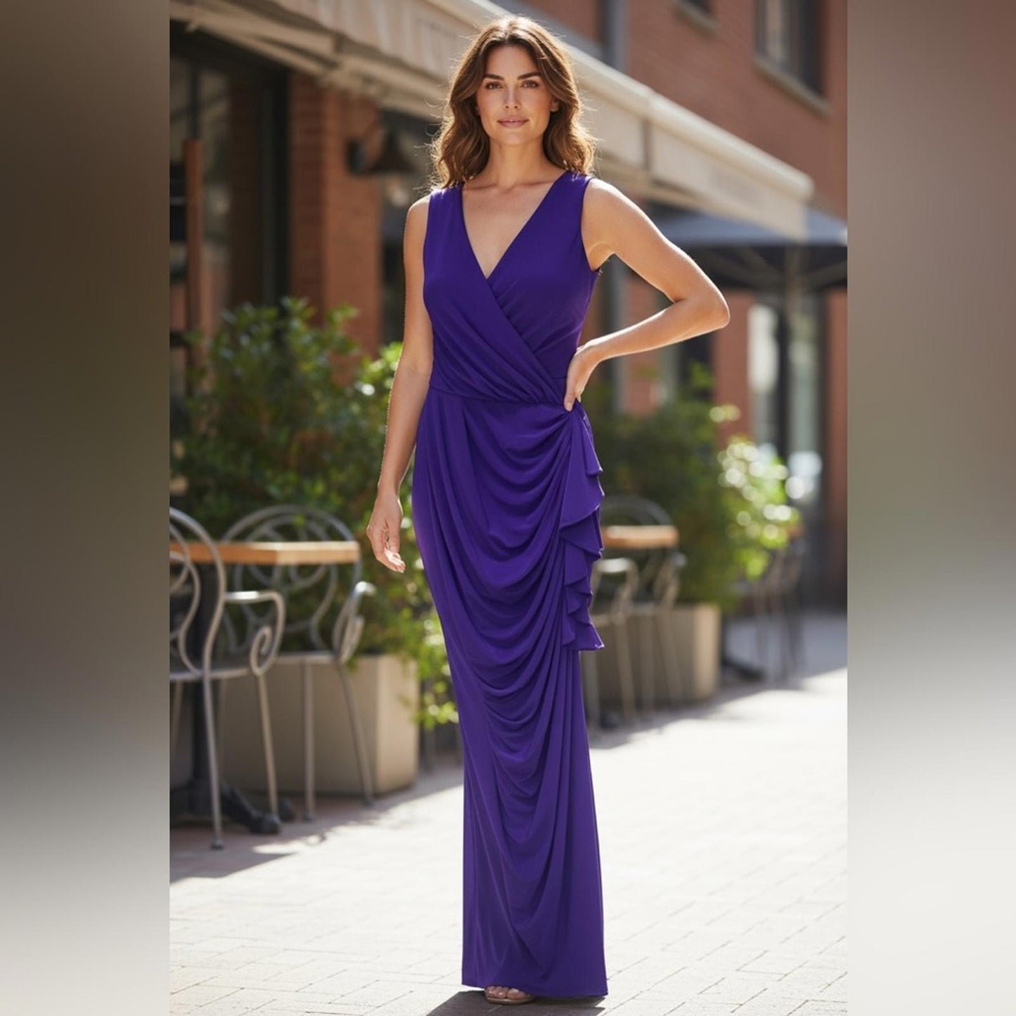 Betsy & Adam Vivid Purple Maxi Dress