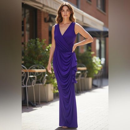 Betsy & Adam Vivid Purple Maxi Dress