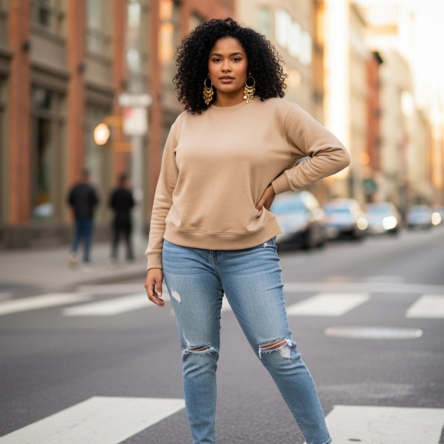 Ideology Beige Crewneck Sweatshirt