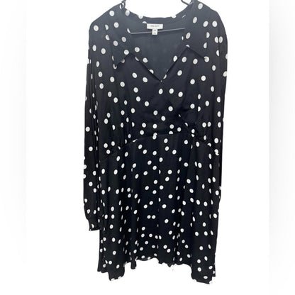 On 34th Chic Black and White Polka Dot Long Sleeve Dress