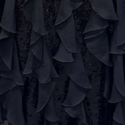 Betsy & Adam Sophisticated Black Sequin Prom Dress