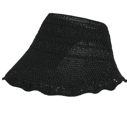Lulla Collection Women’s Stackable Visor – Elegant Black Knit Sun Hat