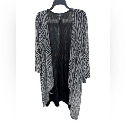 R & M Richards Black and White Sheer Cardigan