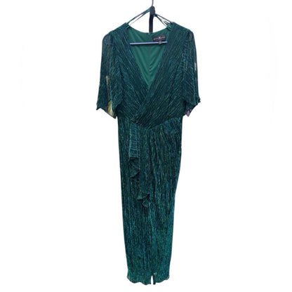 Betsy & Adam Shimmering Green Midi Dress