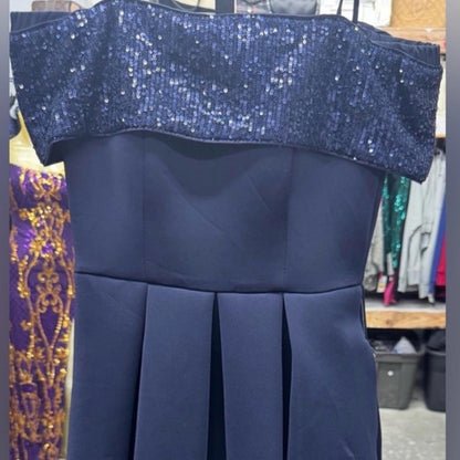 Eliza J Strapless Navy Blue Dress
