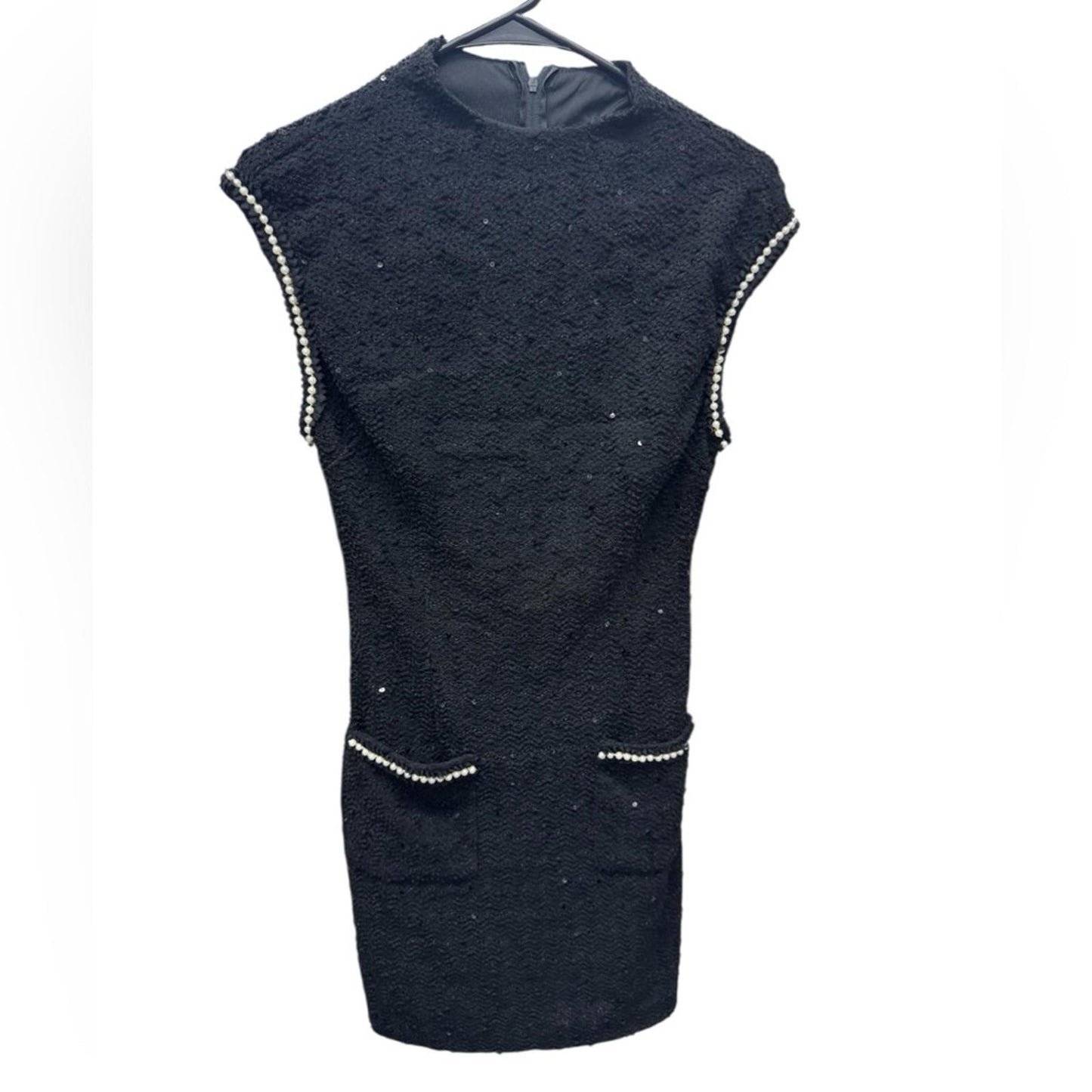 B.Darlin Black Sparkle Pearl Mini Dress