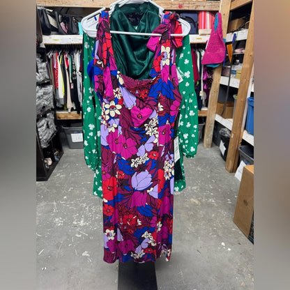 Adrianna Papell Vibrant Pink and Purple Mini Dress