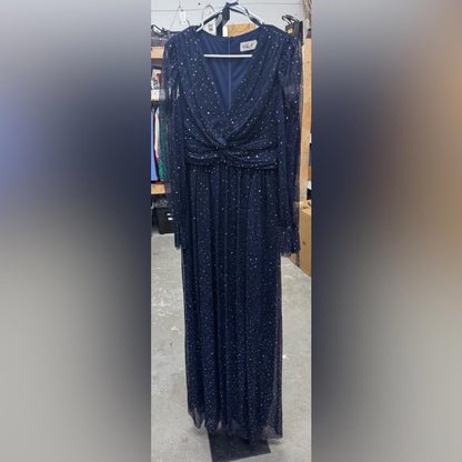 Eliza J Sparkling Navy Long Sleeve Dress